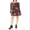 A. Byer Juniors Swing Dress, Burgundy Floral, Medium view 1