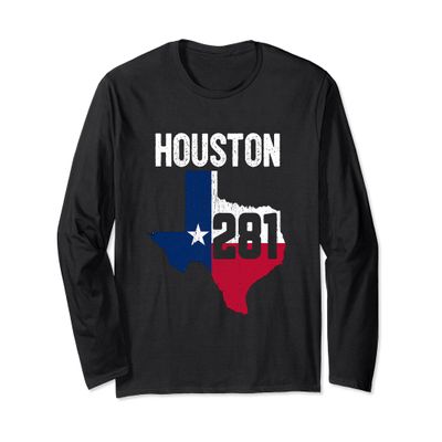 Houston Area Code 281 T-Shirt Long Sleeve Texas Vacation