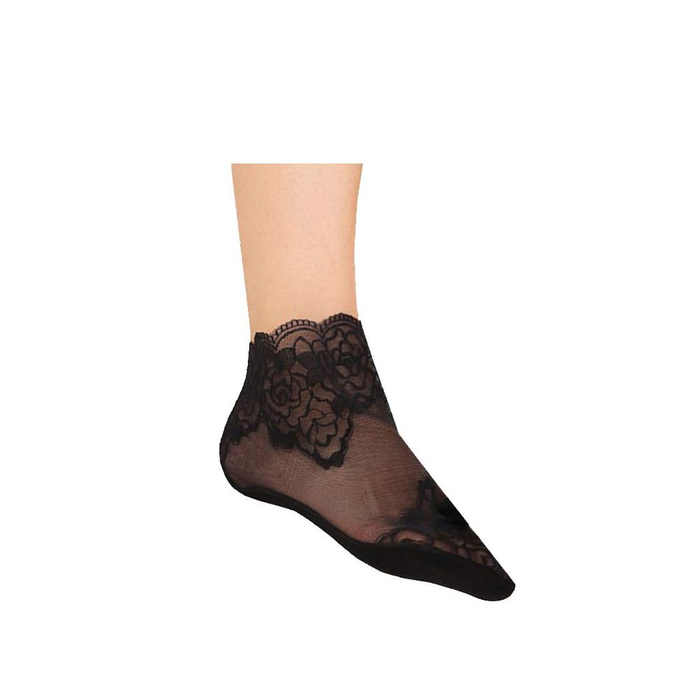Long-Perfect Ultrathin Lace Socks Cotton Bottom Transparent Elastic Short Socks,Mesh Ankle Socks (Black-4 pairs)