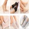 Long-Perfect Ultrathin Lace Socks Cotton Bottom Transparent Elastic Short Socks,Mesh Ankle Socks (Black-4 pairs) view 3