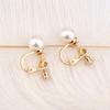 Bridal Wedding Clip Earrings No Pierced Silver/Gold Plated Charm Jewelry Pearl earrings (8mm screw gold white) view 3