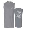 0153. Good Vibe Society Bones Hand Shaka Cool Vintage Graphic Men's Muscle Tank Sleeveles t Shirt (Light Gray X Large) view 1