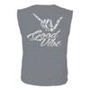 0153. Good Vibe Society Bones Hand Shaka Cool Vintage Graphic Men's Muscle Tank Sleeveles t Shirt (Light Gray X Large) view 3