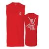 0153. Good Vibe Society Bones Hand Shaka Cool Vintage Graphic Men's Muscle Tank Sleeveles t Shirt (Red X Large) view 1