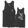 0153. Good Vibe Society Bones Hand Shaka Cool Vintage Graphic Men's Tank Top (Charcoal, Small) view 1
