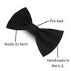 Handmade Pre-Tied Clip on Bow Tie for Baby to Young Boy (Small, Black) view 3