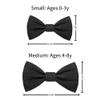 Handmade Pre-Tied Clip on Bow Tie for Baby to Young Boy (Small, Black) view 4