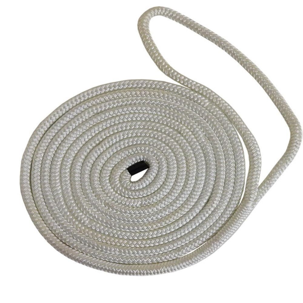 Buccaneer Rope Company 30-60020 1/2 inch x 20 ft. White Double Braid Dock Line