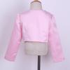 Freebily Kids Girls' Long Sleeves Beaded Cardigan Bolero Jacket Pearls Shrug Short Flower Girls Dress Cover Up Pink 12-18 Months view 3