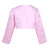 Freebily Kids Girls' Long Sleeves Beaded Cardigan Bolero Jacket Pearls Shrug Short Flower Girls Dress Cover Up Pink 5-6 view 4