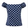 1950s Vintage Retro Dolores Top Rockabilly Pinup (US6, Navy/White Polka Dot) view 2