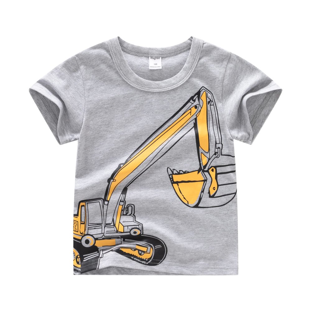 M RACLE Little Boys Toddler Short Sleeve Tee T Shirt(Excavator,3T)