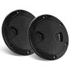 Amarine Made 2 Pack of 6 in Boat Round Non Slip Inspection Hatch,Detachable Cover and Pre-drilled Holes in Deck Plate Easily to Install (6" Black) view 1