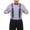 AYOSUSH Mens Suspenders with Hooks Heavy Duty Big and Tall Jeans Dark Brown Vintage 1920s Retro view 2