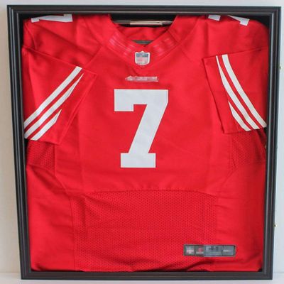 Flags connections Lockable, PRO UV Basketball Football Hockey Jersey Frame Display Case Shadow Box, Black