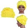 Fashion Flower Swim Cap for Women, Floral Petal Butterfly Pattern Retro Style Bathing Caps Handmade Floral Cap Keep Long Hair Dry view 3
