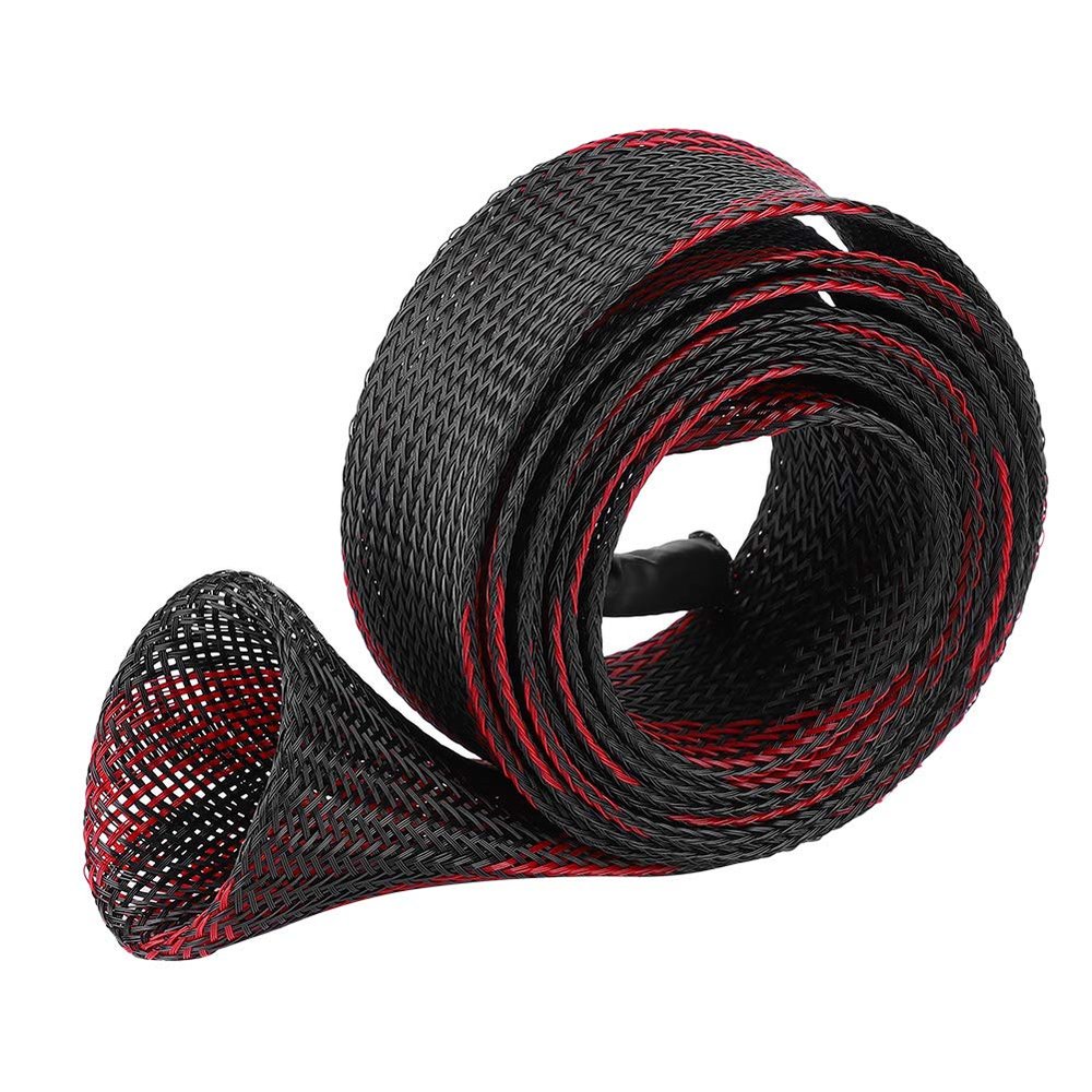 Tbest Fishing Rod Shocks Sleeve Casting Rapala,Rod Cover Protector for Expandable Casting Pole with Braided Handle(Black red) Beachcaster Fishing Rod Cover Fishing Rod Protector Fishing Rod Protector