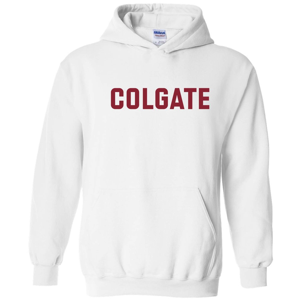 AH01 - Colgate University Raiders Basic Block HOODIE - Medium - White