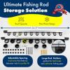 Rush Creek Creations | Fishing Rod Holder, Garage Organization and Wall Storage, for Reels, Gear and Accessories (Vertical/Horizontal Rack) view 4