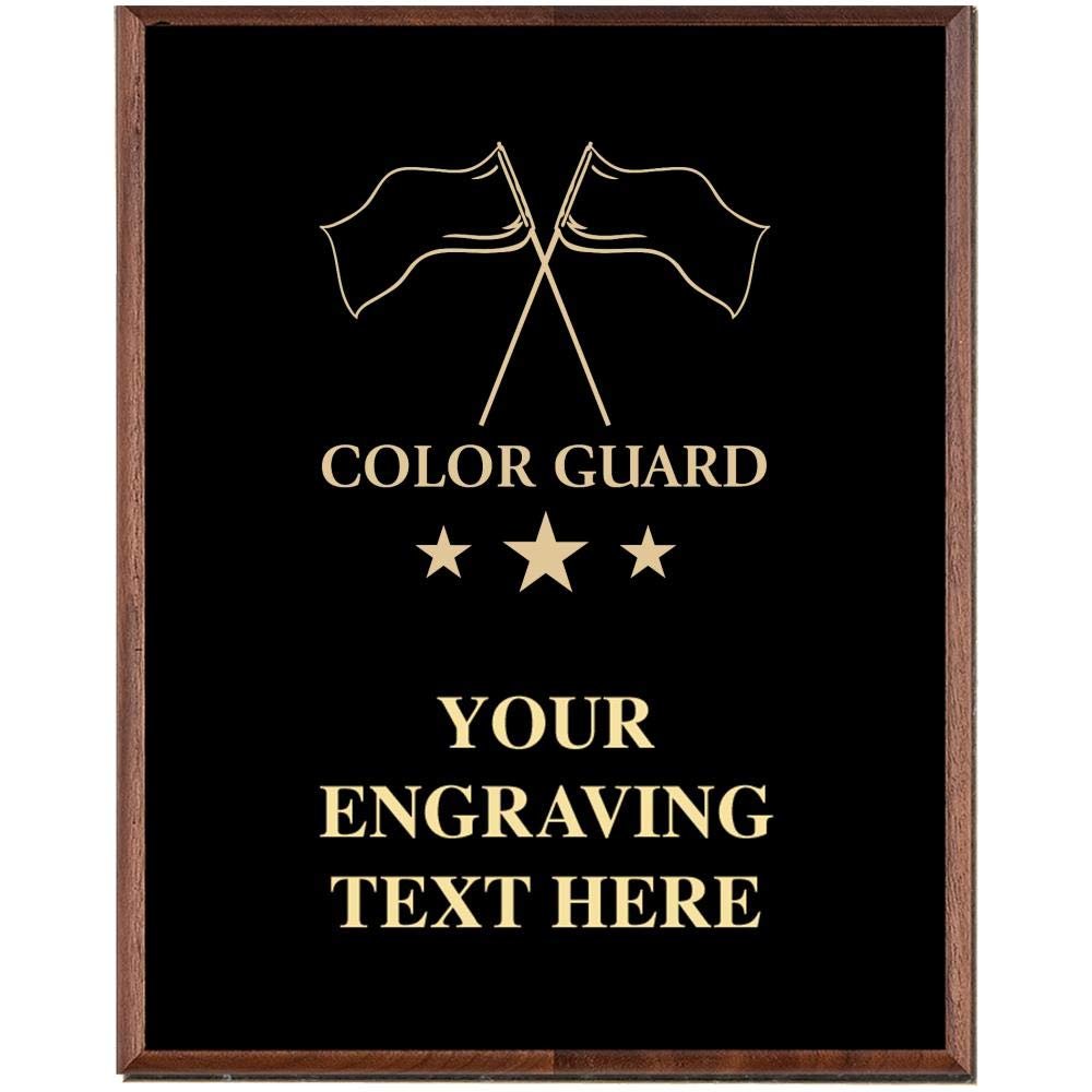 Color Guard Plaques, Custom Engraved Color Guard Trophy Plaque Award, Great Customizable Color Guard Gift Prime