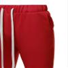 Solid Long Length Drawstring Ankle Zipper Track Pants Red 2XL view 4