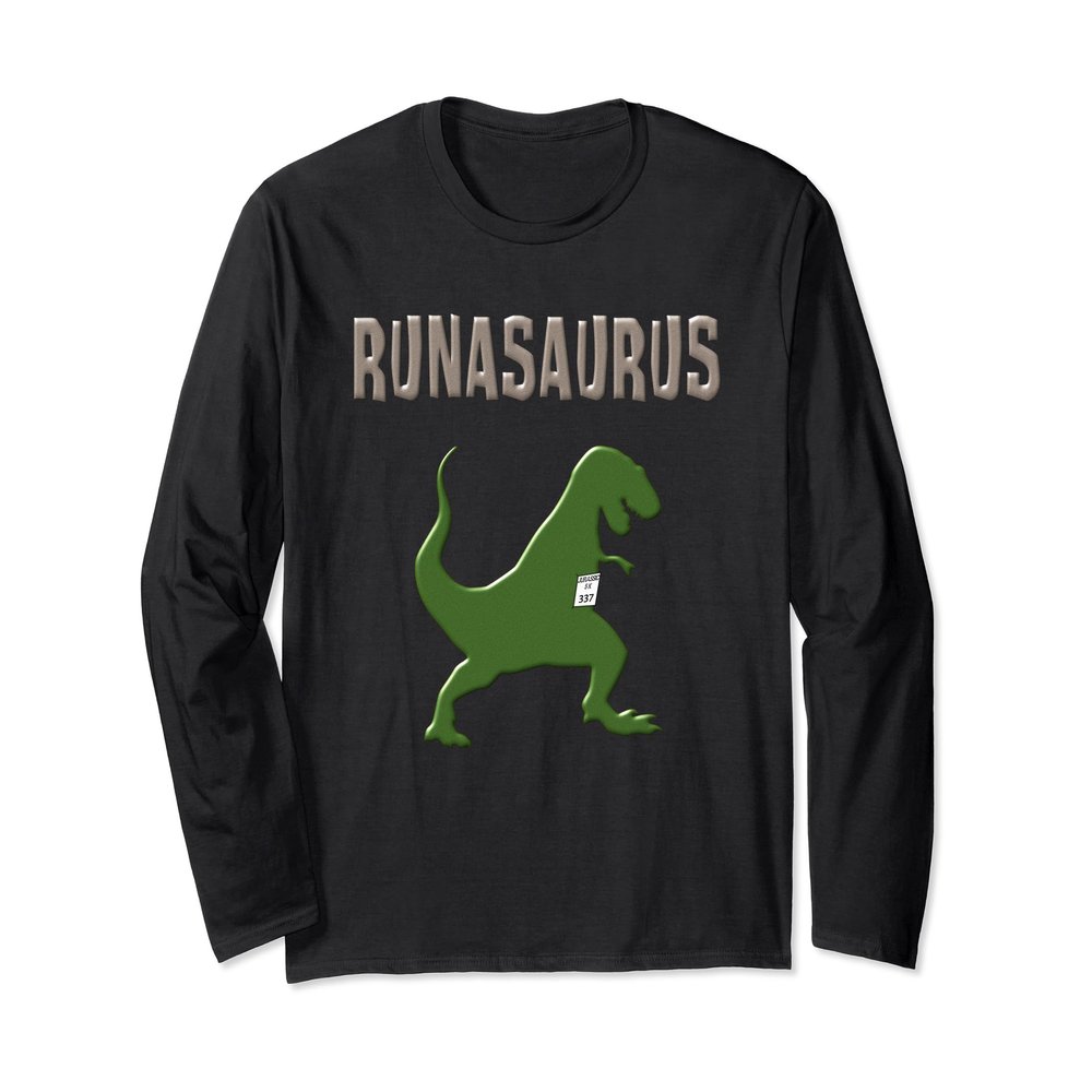 Dinosaur Runner Long Sleeve Shirt T Rex Running Shirt Gift