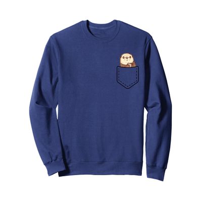 Sea Otter Pocket Sweatshirt | Funny Cute Peeking Otter Tee Sweatshirt