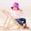 Baby Sun Hat: Neck Flap Sunblock and Chin Straps, Organic Cotton UV 80 (44cm / 6-8 Months, Pink) view 2