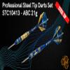 SHOT TAKER CO. EST. 2017 6pc Steel Tip Darts Set - Professional Darts for Dartboard - Includes Barrels + Plastic/Aluminum Shafts + O'Rings + Flights + Sharpener + Wrench (21g-Blue C-10413) view 2