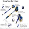 SHOT TAKER CO. EST. 2017 6pc Steel Tip Darts Set - Professional Darts for Dartboard - Includes Barrels + Plastic/Aluminum Shafts + O'Rings + Flights + Sharpener + Wrench (21g-Blue C-10413) view 3
