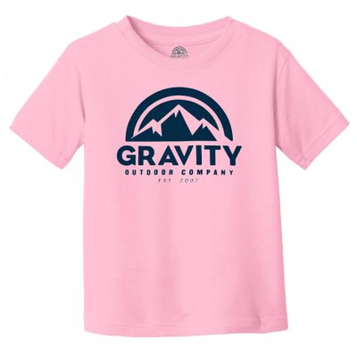Gravity Outdoor Co. Water-Based Screen Toddler T-Shirt - Pink/Navy Ink - 2T