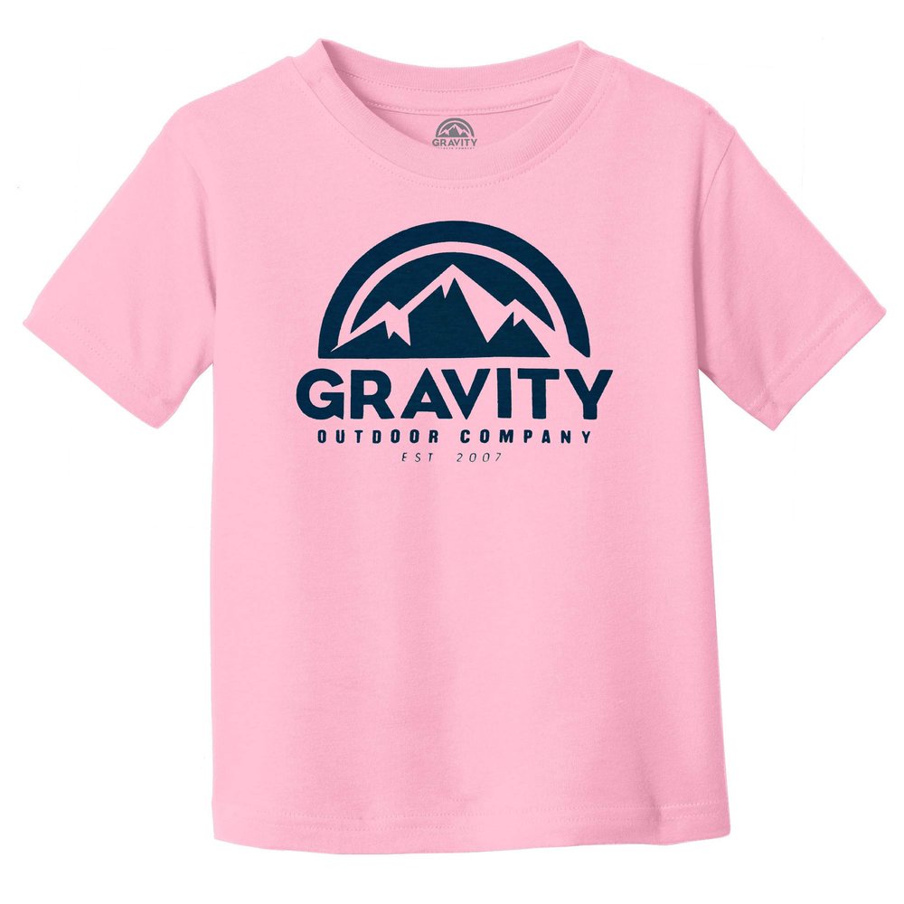 Gravity Outdoor Co. Water-Based Screen Toddler T-Shirt - Pink/Navy Ink - 2T