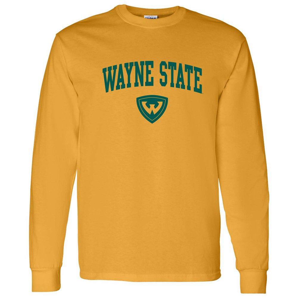 AL03 - Wayne State Warriors Arch Logo Long Sleeve - 3X-Large - Gold