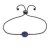 ELEGANT CONFETTI Venice 18k Black Gold Plated Cubic Zirconia Blue Bolo Fashion Bracelet view 1