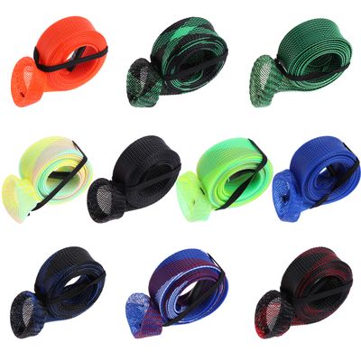 10Pcs Fishing Rod Sock Sleeve Cover Braided Mesh Rod Protector Pole Gloves Fishing Tools for Spinning Casting Musky Ice Fly Spey