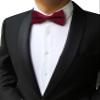 JEMYGINS Solid Color Bow Tie and Pocket Square With Cufflinks Sets for Men (burgundy) view 3