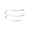 HUNO Minimalist Metal Punk Spiral Coil Upper Arm Cuff Open Arm Bracelet Armlet Adjustable Hammered Wrap Armband Bangle for Women-spiral silver view 2