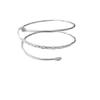 HUNO Minimalist Metal Punk Spiral Coil Upper Arm Cuff Open Arm Bracelet Armlet Adjustable Hammered Wrap Armband Bangle for Women-spiral silver view 4