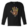 Hand Turkey Drawing - Thanksgiving Long Sleeve Toddler Cotton Jersey Shirt (Black, 5T/6T) view 1