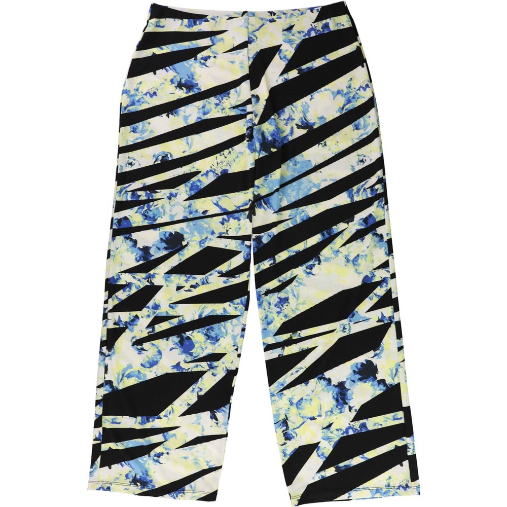 Alfani Womens Printed Casual Wide Leg Pants, Black, Medium