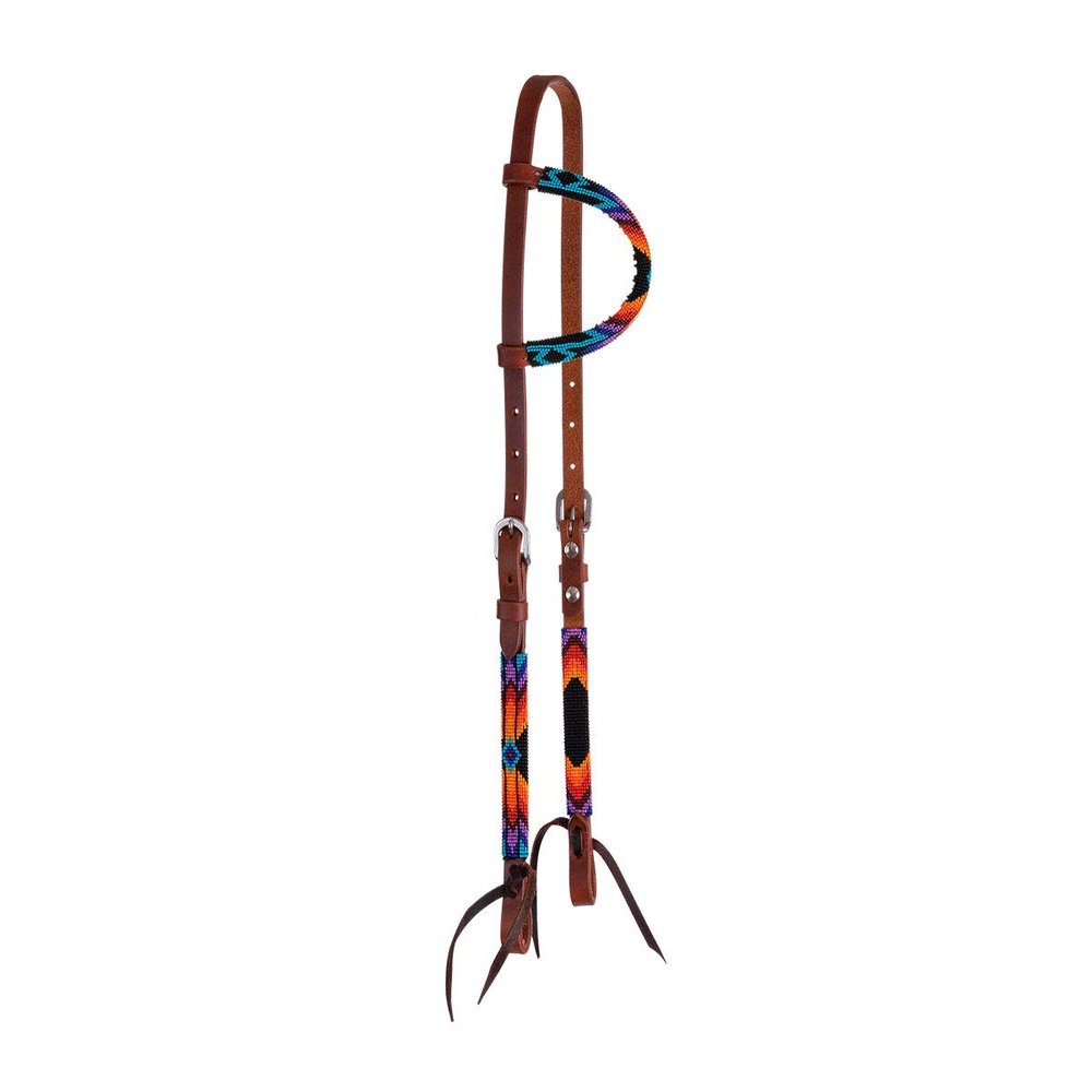Circle Y Infinity Wrap Beaded One Ear Headstall for Horse, Sunset