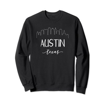 Austin Texas - Downtown Calligraphy Skyline Sweatshirt