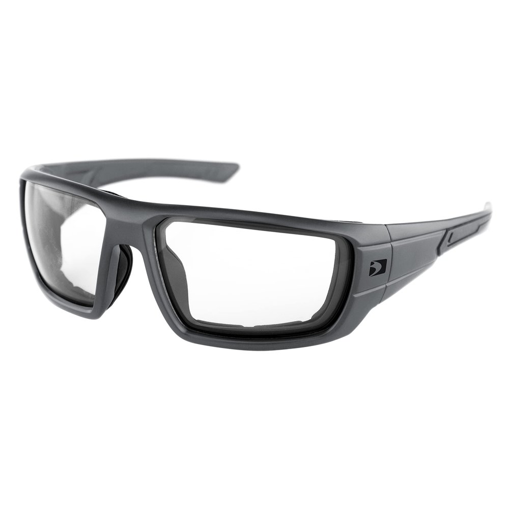 Bobster Mission Sunglasses with Foam, Matte Gray Frame, Clear Lens