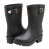 EYUSHIJIA Women's Short Rain Boots Waterproof Slip On Ankle Chelsea Booties (8 B(M), Black-B) view 1