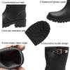 EYUSHIJIA Women's Short Rain Boots Waterproof Slip On Ankle Chelsea Booties (8 B(M), Black-B) view 3