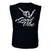 0153. Good Vibe Society Bones Hand Shaka Cool Vintage Graphic Men's Muscle Tank Sleeveles t Shirt (Black Large) view 3