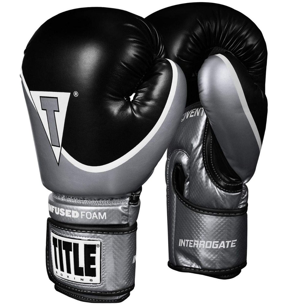 Title Boxing Infused Foam Interrogate Training Gloves 2.0, Silver/Black, 18 oz
