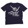 0153. Good Vibe Society Bones Hand Shaka Cool Vintage Graphic for Men T Shirt (Navy Blue, 2X-Large) view 3