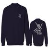 0153. Good Vibe Society Bones Hand Shaka Cool Vintage Graphic Men's Crewneck Sweatshirt (Navy Small)