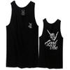 0153. Good Vibe Society Bones Hand Shaka Cool Vintage Graphic Men's Tank Top (Red, Small) view 1